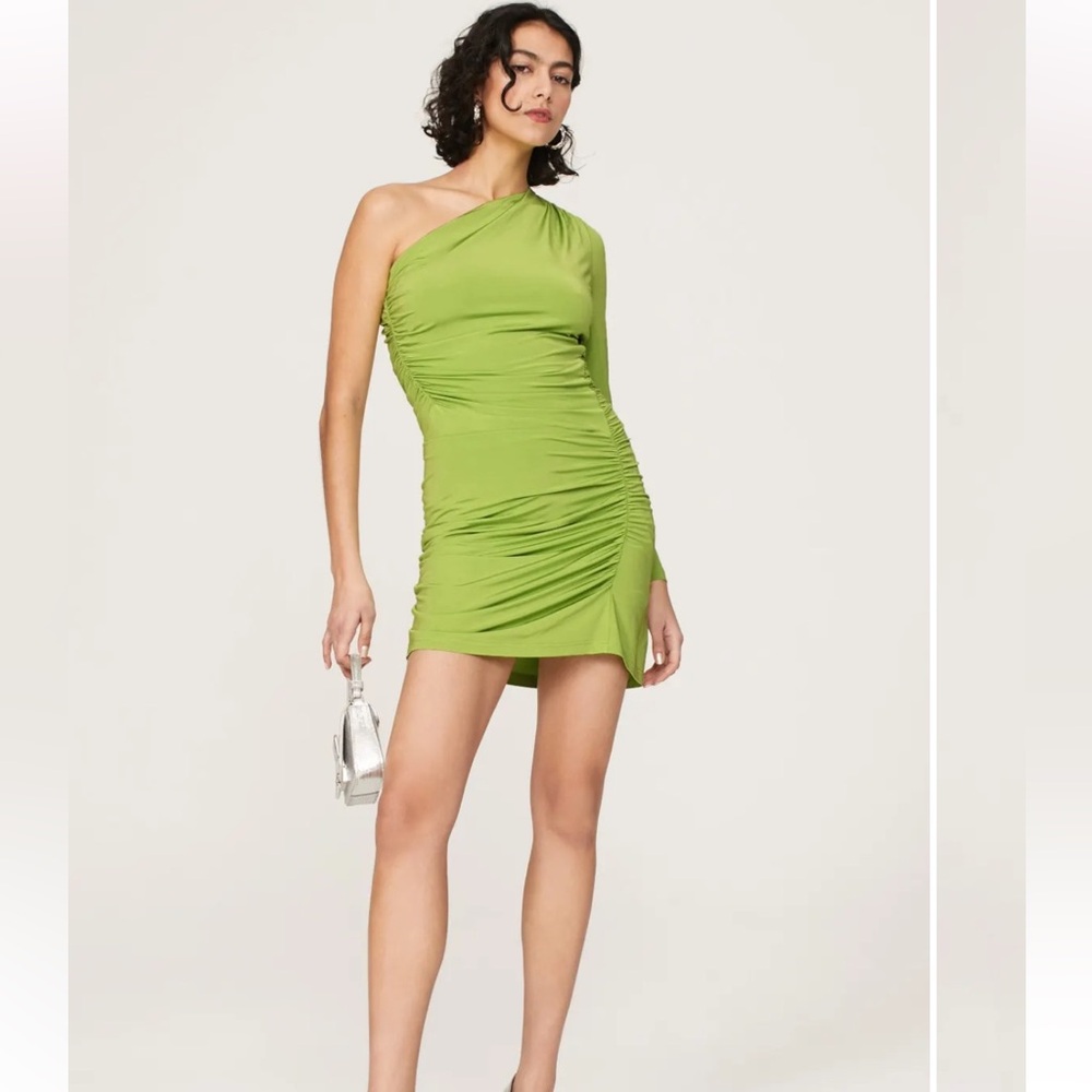 Atlein- One-Shoulder Green Dress Size Small - Picture 3 of 8